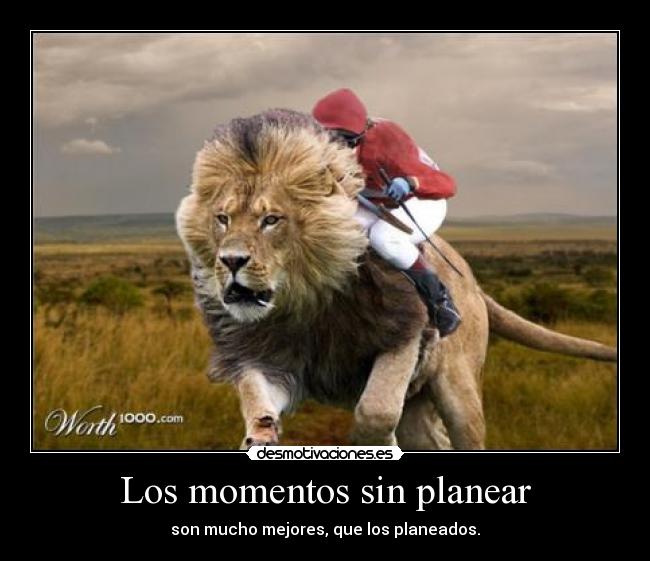 Los momentos sin planear - son mucho mejores, que los planeados.