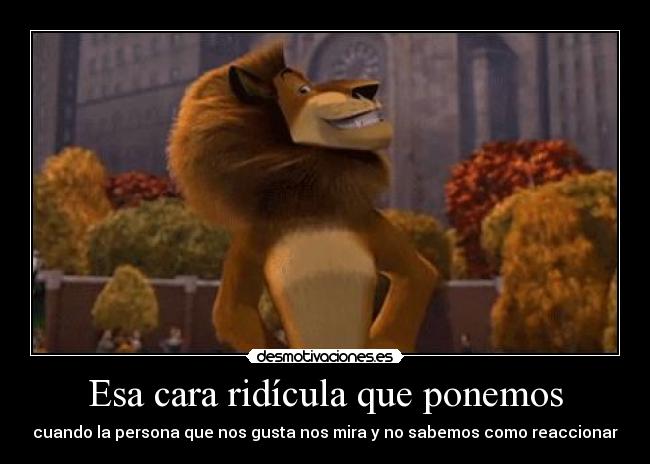 Esa cara ridícula que ponemos - cuando la persona que nos gusta nos mira y no sabemos como reaccionar