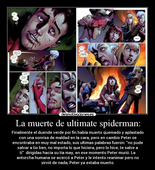 La muerte de ultimate spiderman: - 