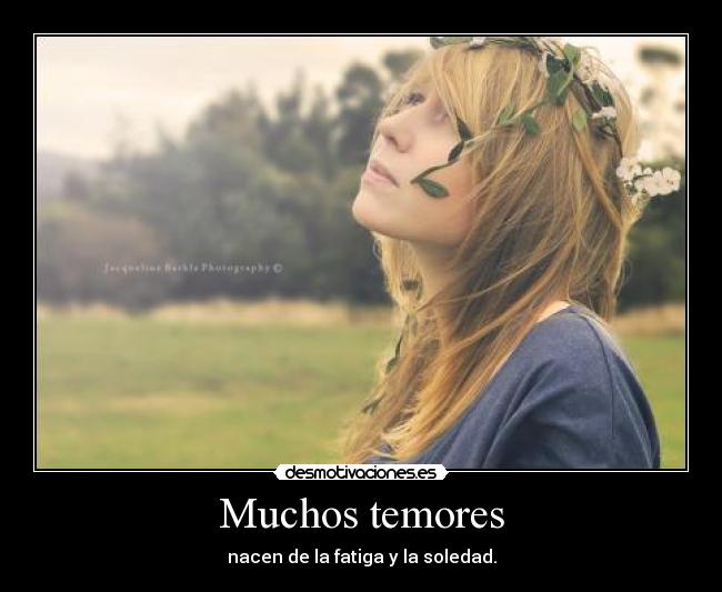 Muchos temores - nacen de la fatiga y la soledad.