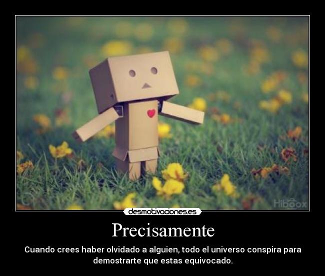 Precisamente - Cuando crees haber olvidado a alguien, todo el universo conspira para
demostrarte que estas equivocado.