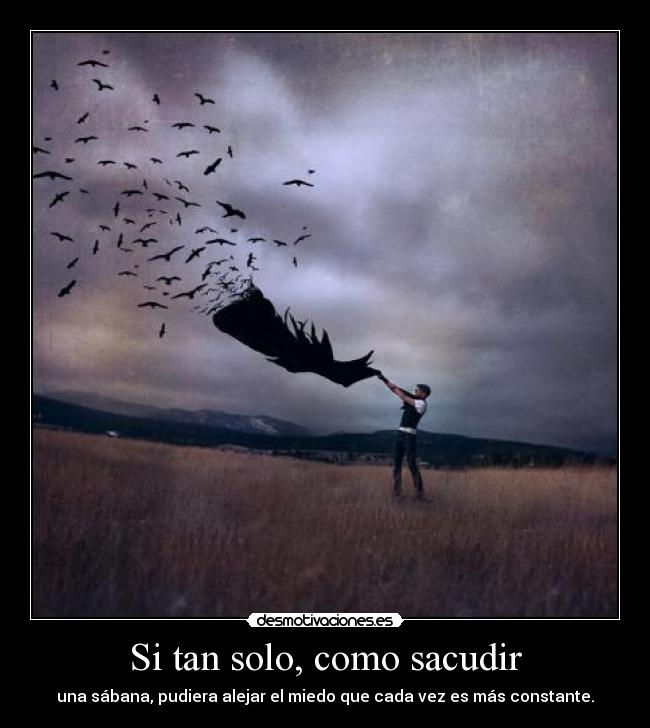 Si tan solo, como sacudir - una sábana, pudiera alejar el miedo que cada vez es más constante.