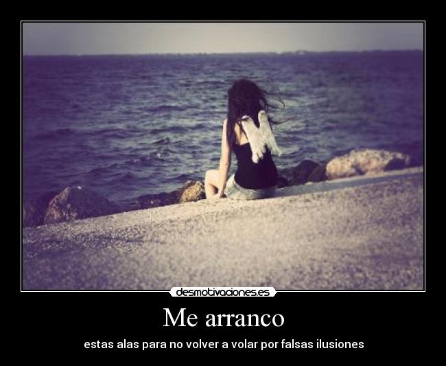 Me arranco - estas alas para no volver a volar por falsas ilusiones