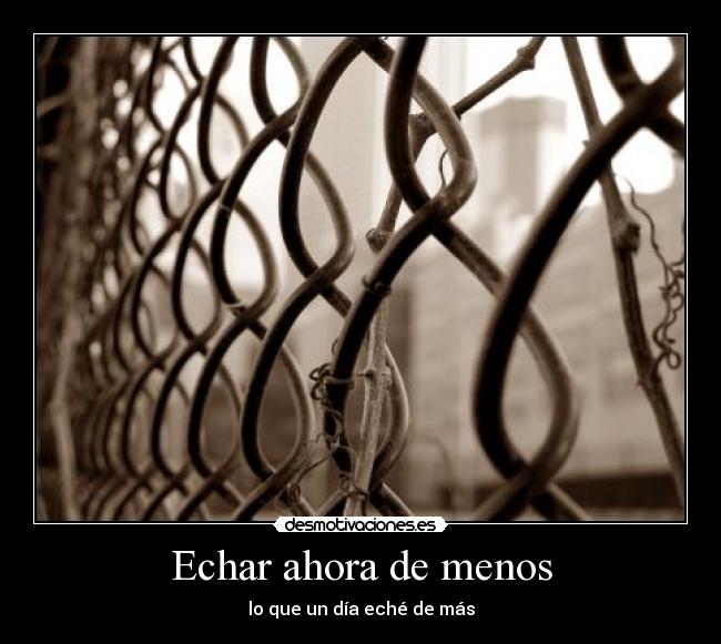 Echar ahora de menos - lo que un día eché de más