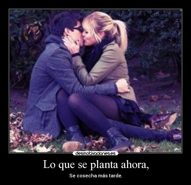 Lo que se planta ahora, - Se cosecha más tarde.