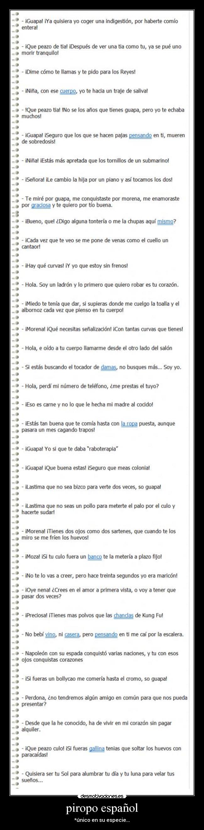 piropo español - *único en su especie...