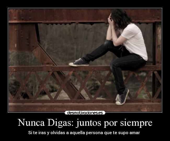 Nunca Digas: juntos por siempre - Si te iras y olvidas a aquella persona que te supo amar  ♥