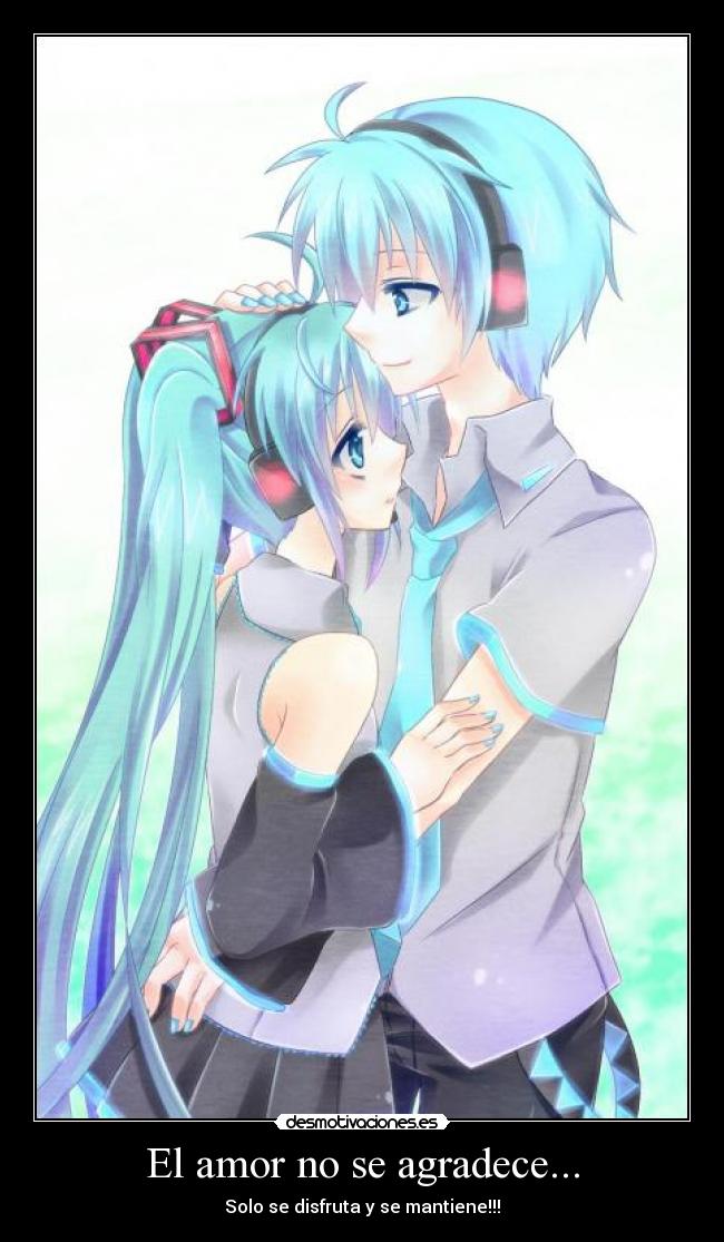 carteles amor vocaloid miku amor agradece solo disfruta mantiene desmotivaciones