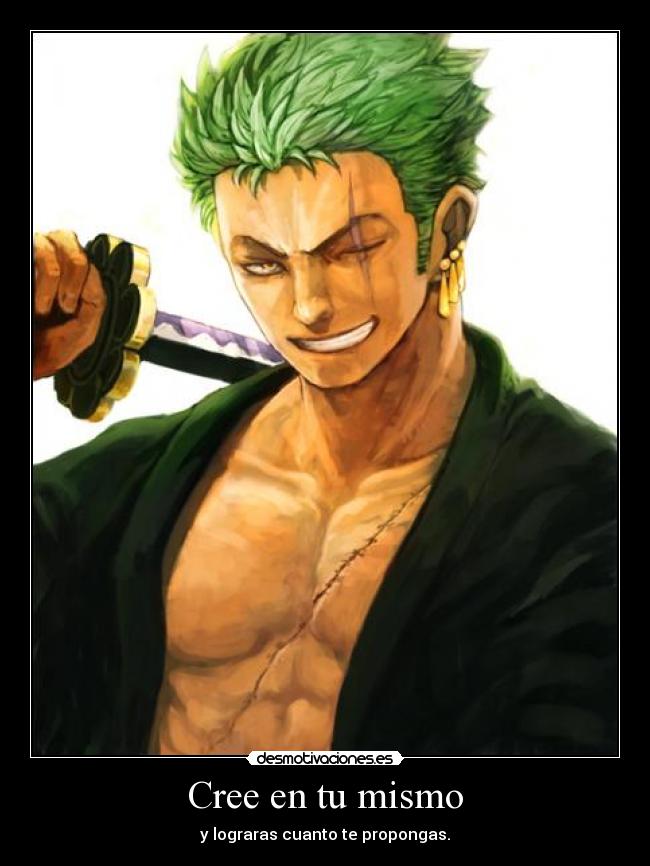 carteles one piece zoro desmotivaciones