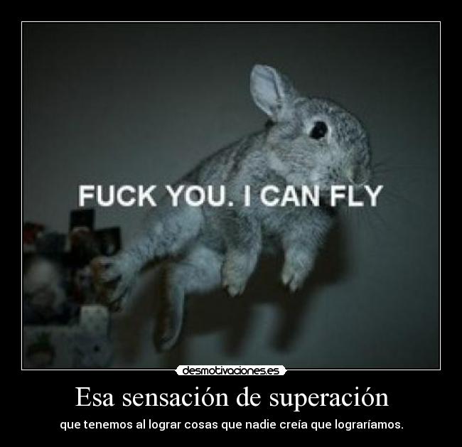 Esa sensación de superación - que tenemos al lograr cosas que nadie creía que lograríamos.