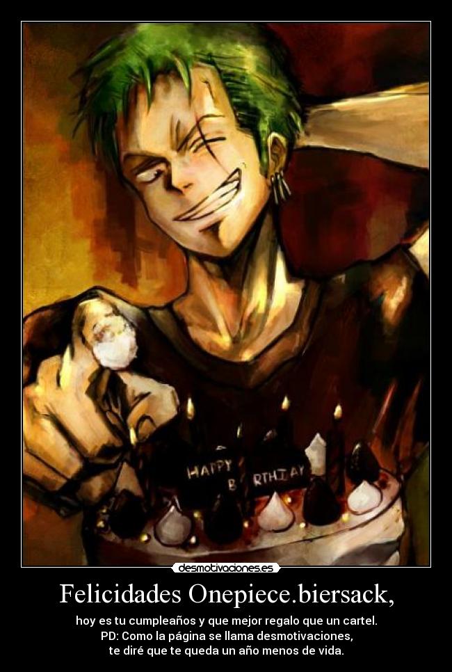 Felicidades Onepiece.biersack, -