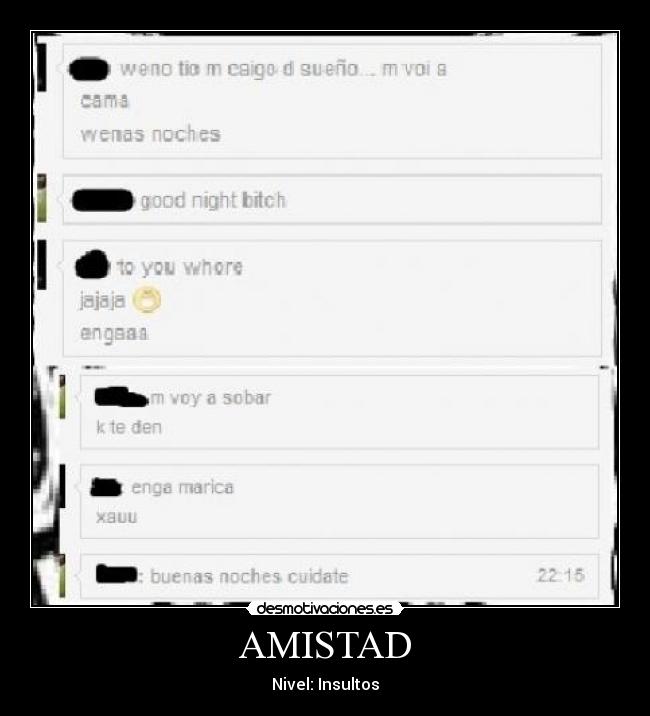 AMISTAD - Nivel: Insultos