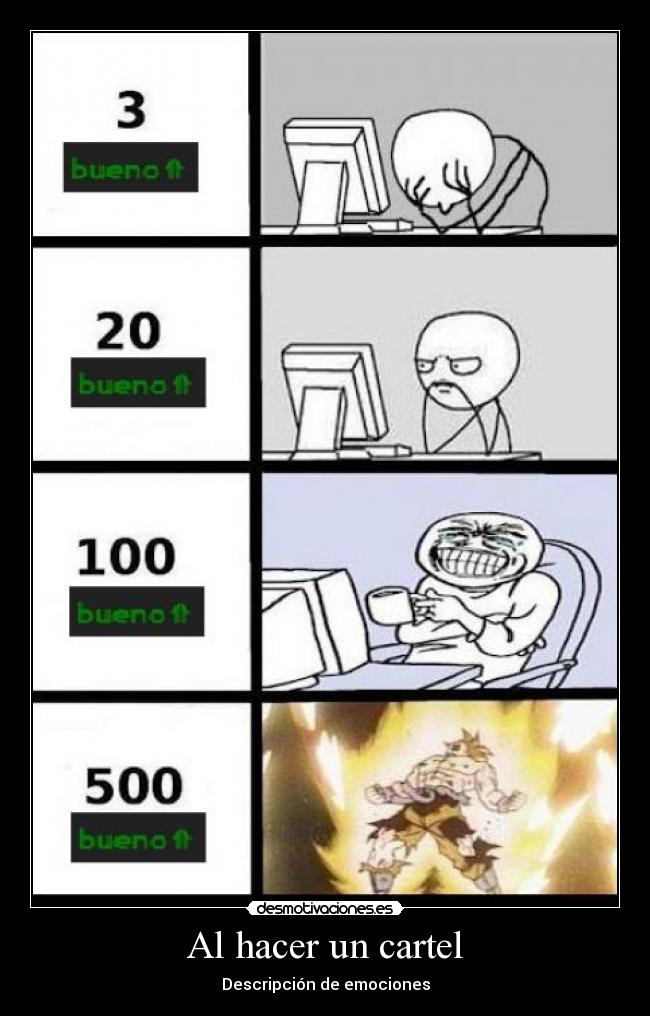 Al hacer un cartel -