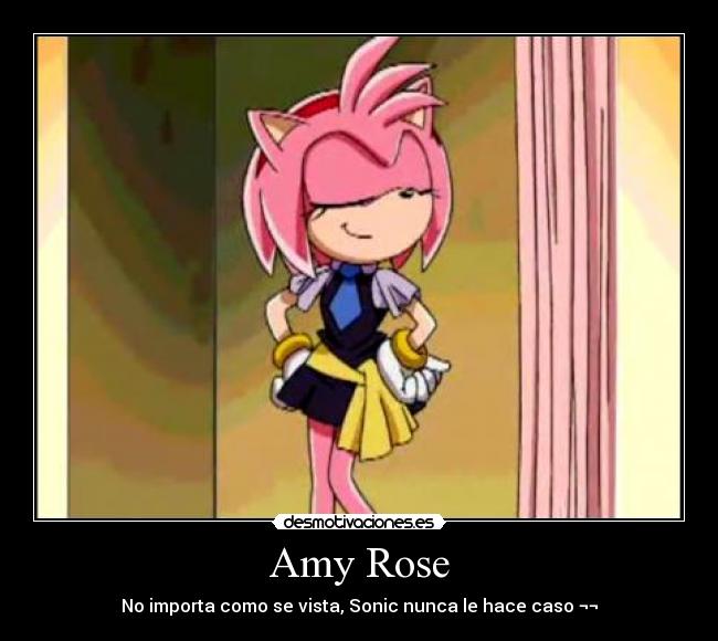 Amy Rose - No importa como se vista, Sonic nunca le hace caso ¬¬