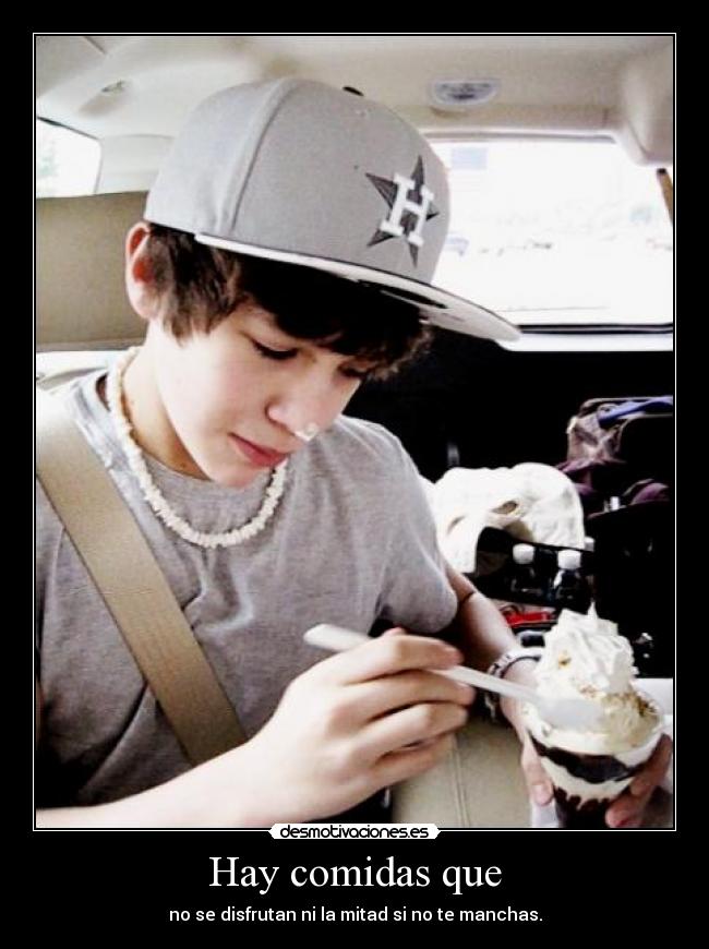 carteles austin mahone helado comer desmotivaciones