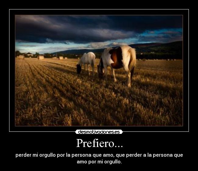 Prefiero... - perder mi orgullo por la persona que amo, que perder a la persona que
amo por mi orgullo.