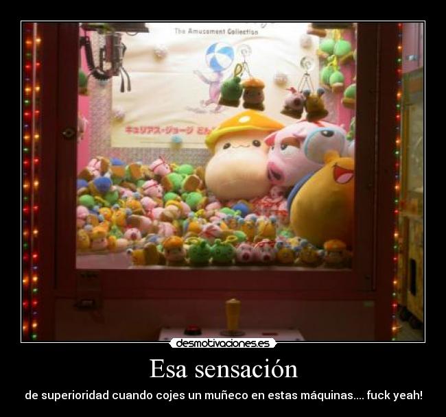 Esa sensación - de superioridad cuando cojes un muñeco en estas máquinas.... fuck yeah!