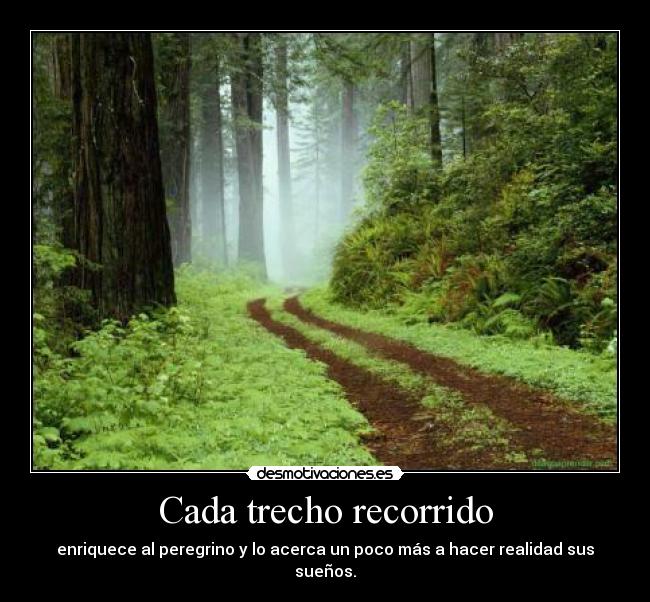 Cada trecho recorrido -