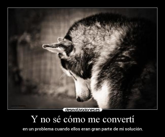 Y no sé cómo me convertí - en un problema cuando ellos eran gran parte de mi solución.