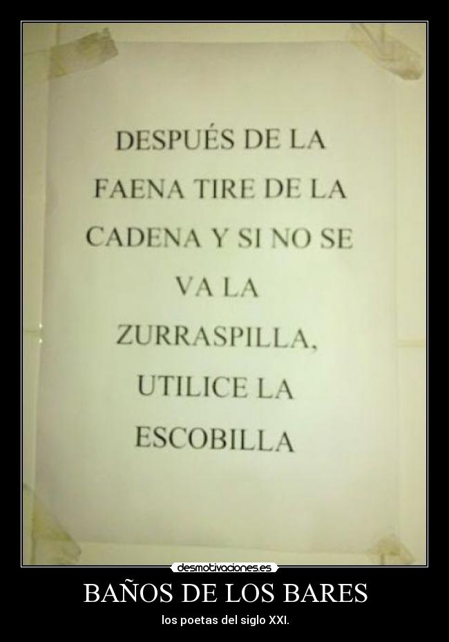 BAÑOS DE LOS BARES - los poetas del siglo XXI.