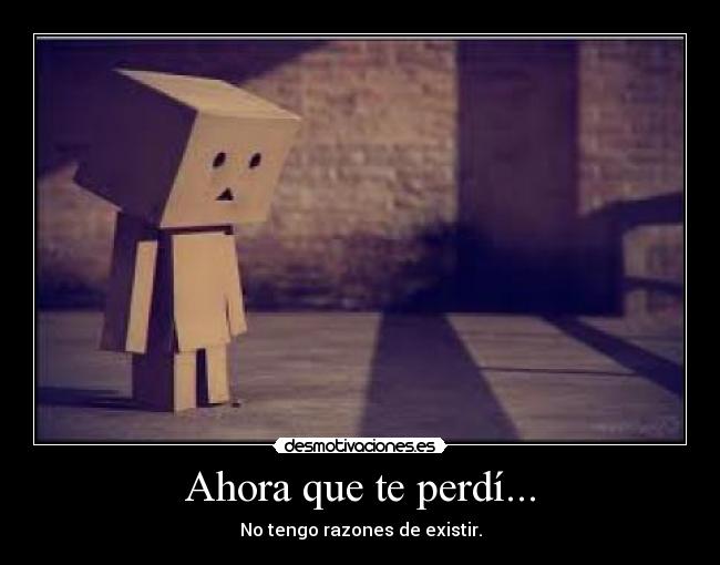 Ahora que te perdí... - No tengo razones de existir.