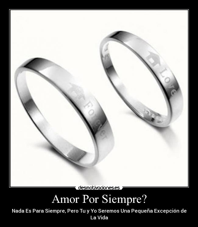 Amor Por Siempre? - Nada Es Para Siempre, Pero Tu y Yo Seremos Una Pequeña Excepción de La Vida♥