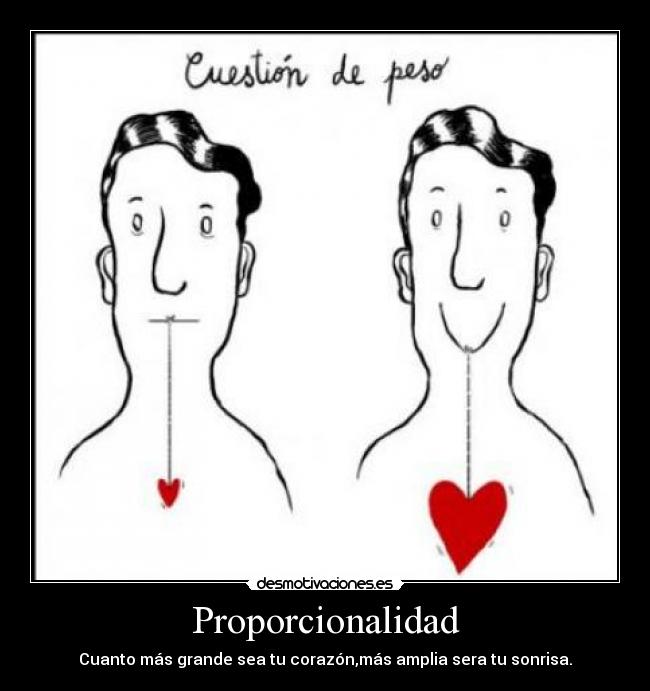 Proporcionalidad - Cuanto más grande sea tu corazón,más amplia sera tu sonrisa.