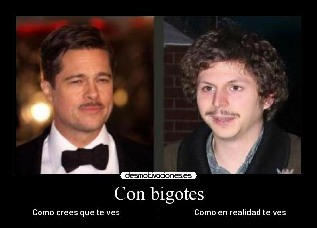 Con bigotes - Como crees que te ves                   |                  Como en realidad te ves
