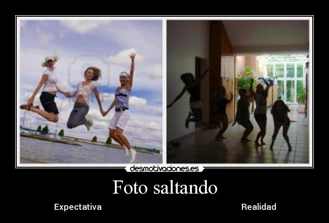 Foto saltando - Expectativa Realidad