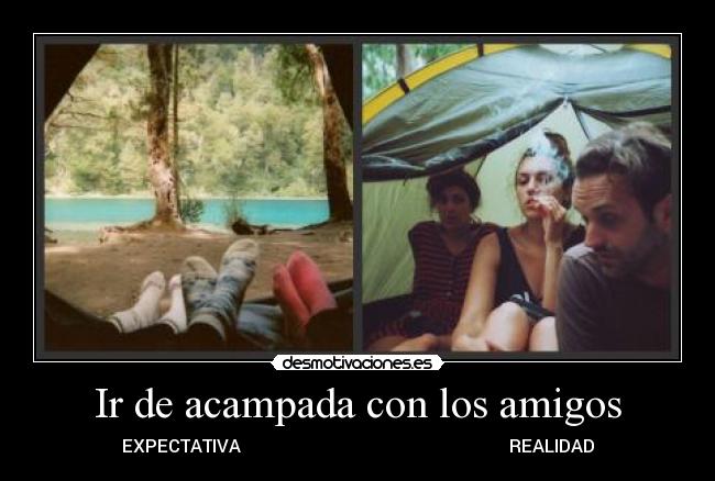 Ir de acampada con los amigos - EXPECTATIVA                                                             REALIDAD