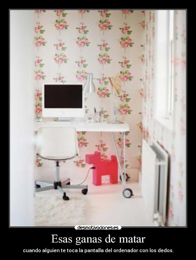 Esas ganas de matar - cuando alguien te toca la pantalla del ordenador con los dedos.