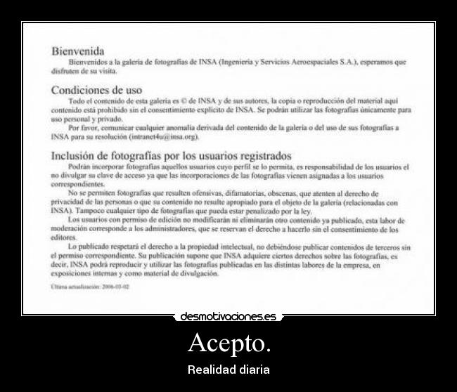 Acepto. - Realidad diaria