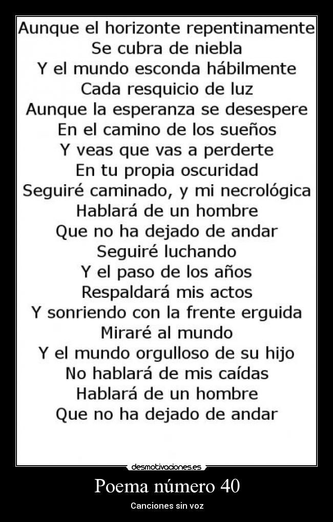 Poema número 40 -