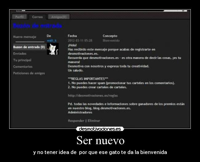 Ser nuevo - y no tener idea de por que ese gato te da la bienvenida