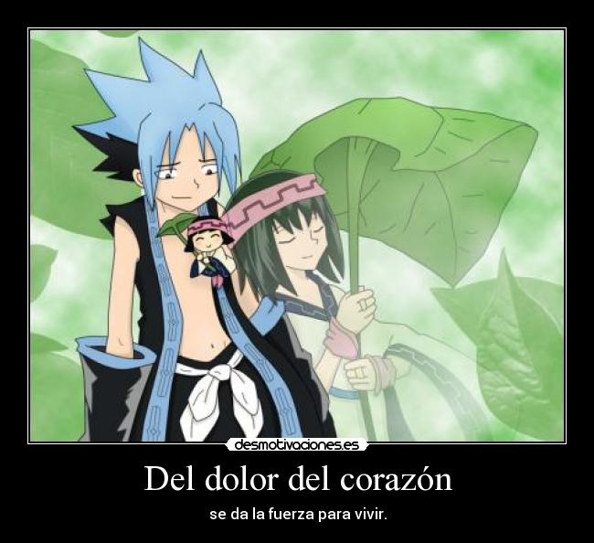 carteles dolor corazon del dolor shaman king desmotivaciones