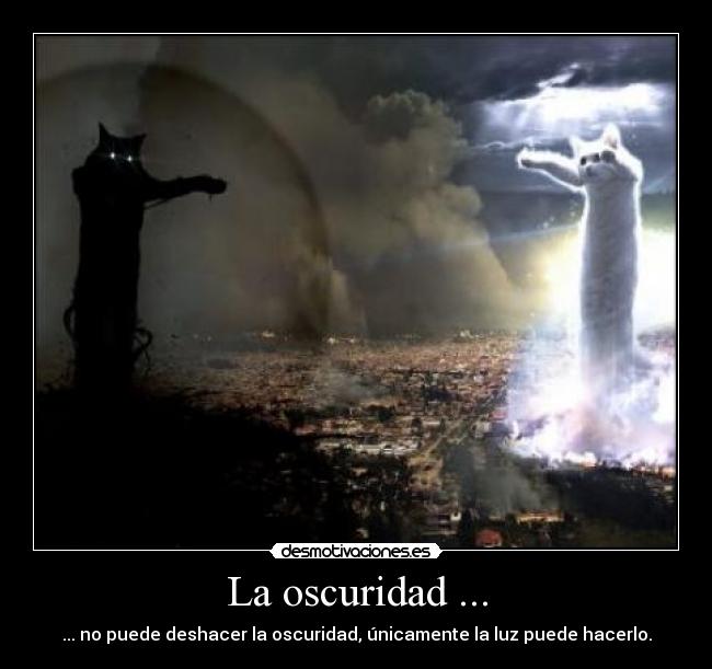 La oscuridad ... - ... no puede deshacer la oscuridad, únicamente la luz puede hacerlo.