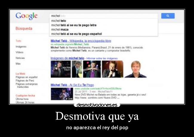 Desmotiva que ya - no aparezca el rey del pop