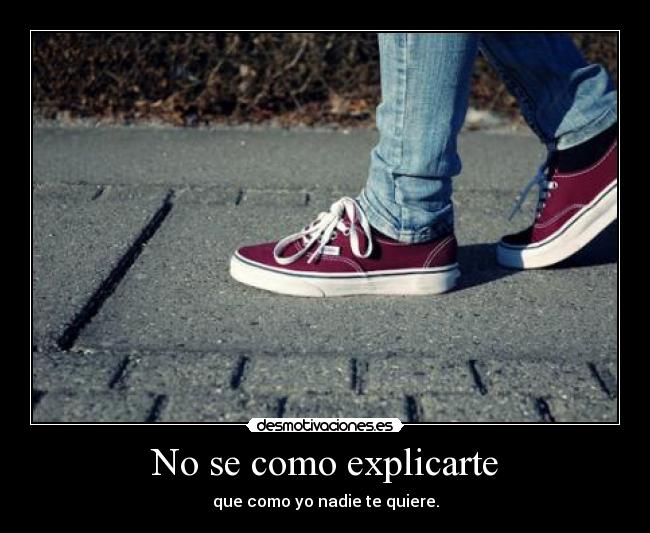 No se como explicarte - que como yo nadie te quiere.