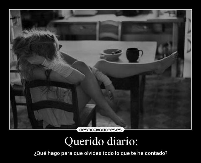 Querido diario: - ¿Qué hago para que olvides todo lo que te he contado?