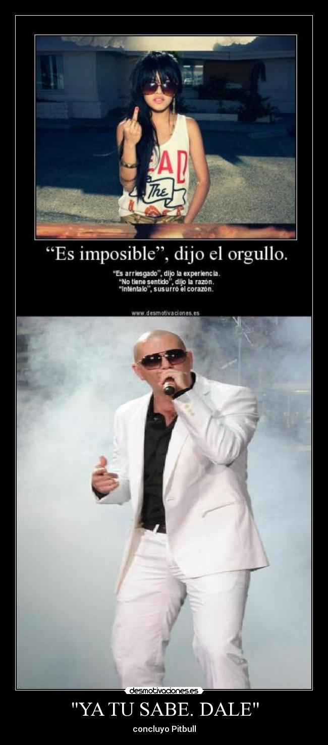 YA TU SABE. DALE - concluyo Pitbull
