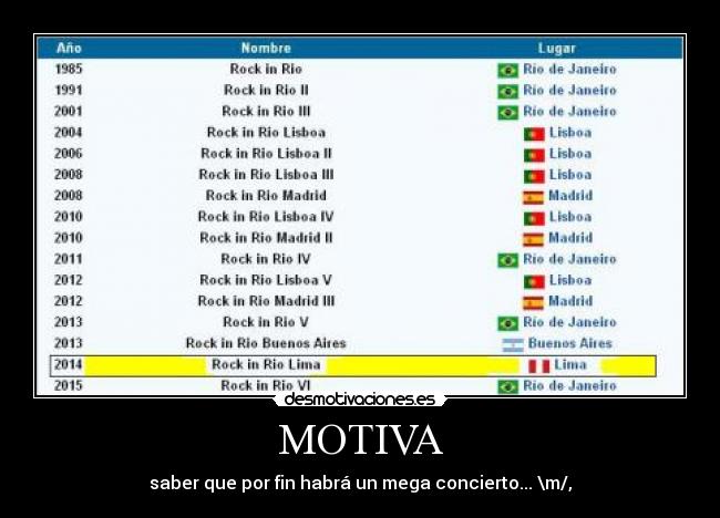 MOTIVA - saber que por fin habrá un mega concierto... \m/,