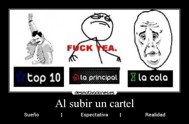 Al subir un cartel -