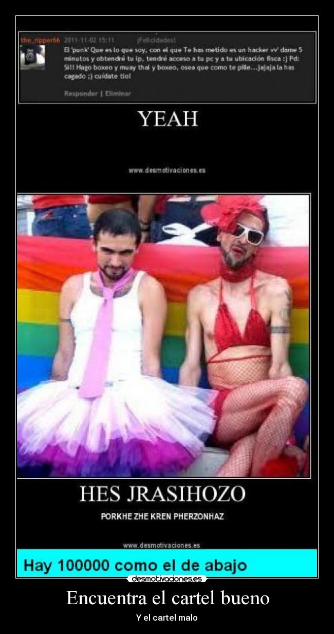 Encuentra el cartel bueno - Y el cartel malo