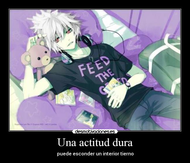 carteles nomiresaqui harukaze pose guay con osito peluche vocaloid honne dell desmotivaciones