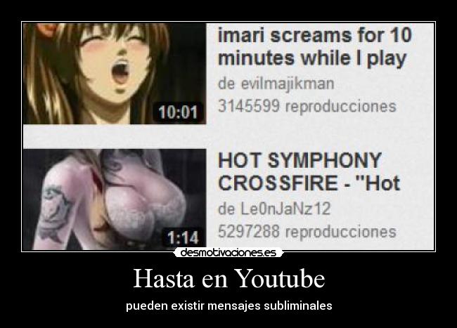 Hasta en Youtube - pueden existir mensajes subliminales