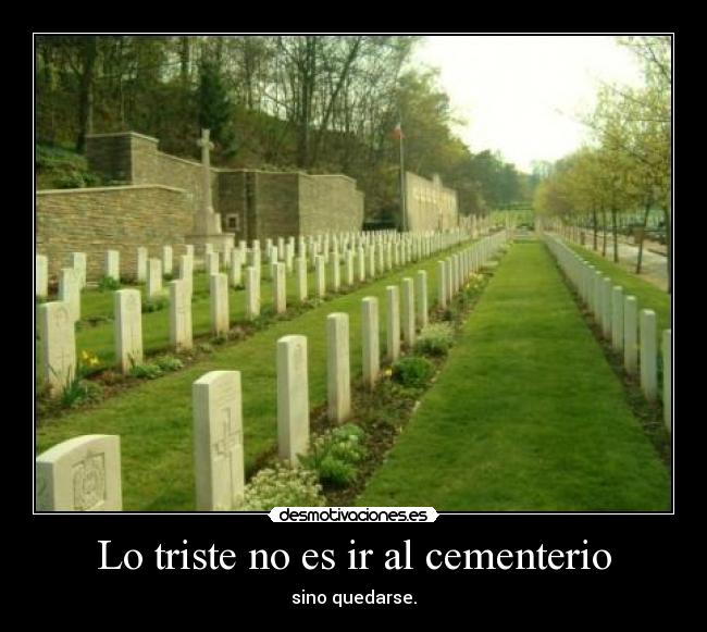 Lo triste no es ir al cementerio -