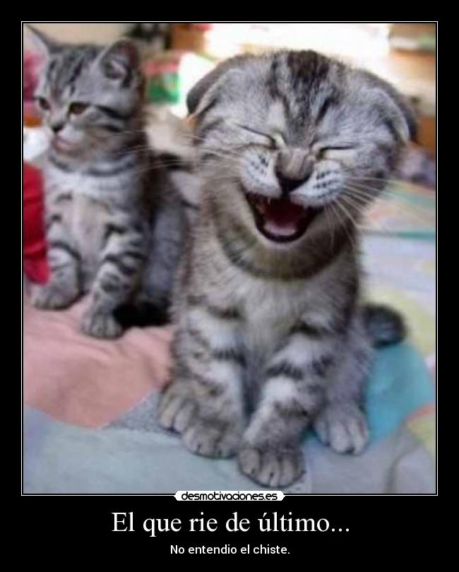 El que rie de último... - No entendio el chiste.