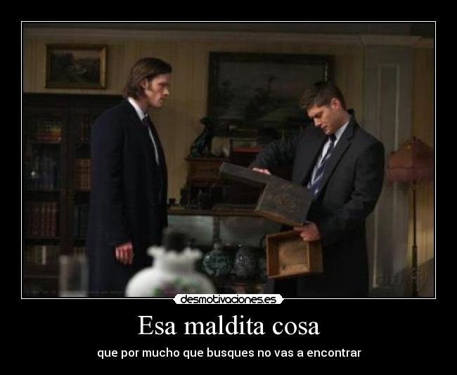 Esa maldita cosa - que por mucho que busques no vas a encontrar