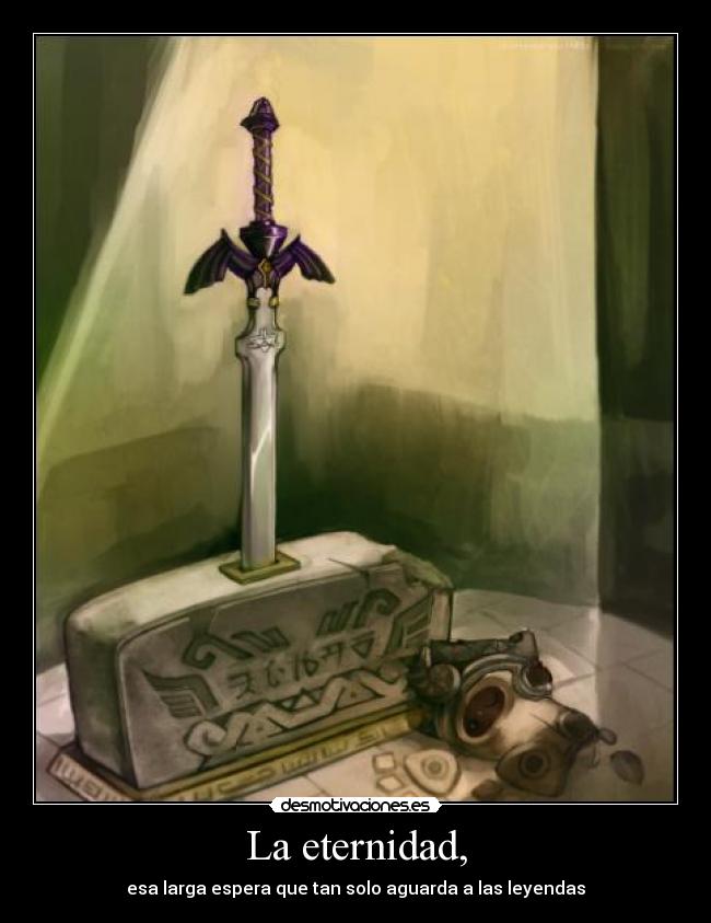 carteles espada maestra esperando eternamente quiennosabes skywardsword thelegendofzelda desmotivaciones