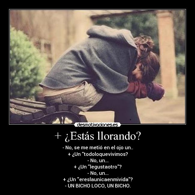 + ¿Estás llorando? -